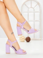 Sandale Dama cu Toc Gros G2432 PURPLE | FESTISIMO