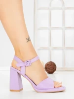 Sandale Dama cu Toc Gros G2432 PURPLE | FESTISIMO