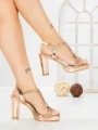 Sandale Dama cu Toc Gros W18-77 CHAMPAGNE | FESTISIMO