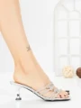 Papuci Dama cu Toc Subtire HM13-20 SILVER | CINK ME