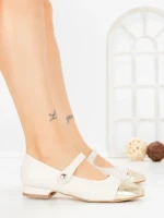 Pantofi cu Toc Gros VJ01-2 BEIGE | CINK ME