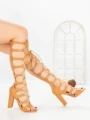Sandale Dama cu Toc Gros 787K-7 CAMEL | CINK ME