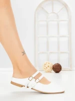 Papuci Dama cu Talpa Joasa PS888-33 WHITE | CINK ME