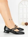 Pantofi cu Toc Gros 8N37-32 BLACK | CINK ME