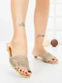 Papuci Dama cu Talpa Joasa Y05P-16 GOLD | CINK ME