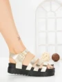Sandale Dama cu Platforma 98-142 GOLD | VIVIRICH