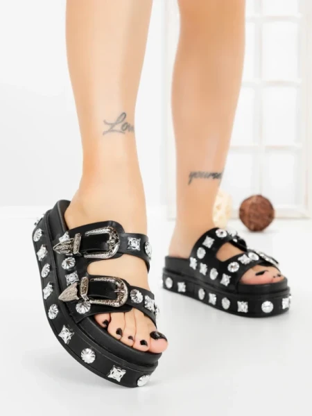Papuci Dama cu Platforma 218-620 BLACK | VIVIRICH