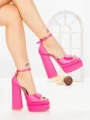 Sandale Dama cu Toc Gros si Platforma TOT-139 FUCHSIA | L.DAY