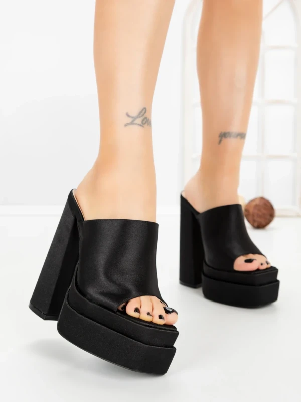 Papuci Dama cu Toc TOT-137 BLACK | L.DAY