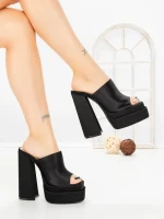 Papuci Dama cu Toc TOT-137 BLACK | L.DAY