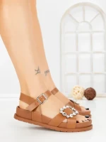 Sandale Dama cu Talpa Joasa F52 BROWN | L.DAY