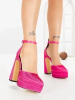 Pantofi cu Toc gros si Platforma LD-1167 FUCHSIA | L.DAY