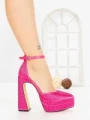 Pantofi cu Toc gros si Platforma LD-1167 FUCHSIA | L.DAY