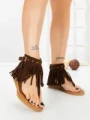Sandale Dama cu Talpa Joasa WL642 BROWN | ABLOOM