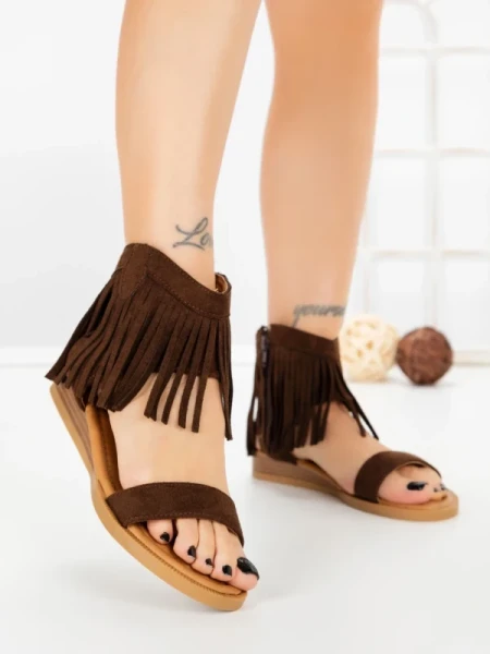 Sandale Dama cu Talpa Joasa WL641 BROWN | ABLOOM
