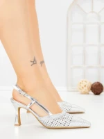 Pantofi Stiletto A7636-3 SILVER | ABLOOM