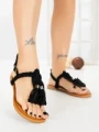 Sandale Dama cu Talpa Joasa WL650 BLACK | ABLOOM
