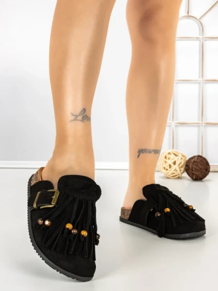 Papuci Dama cu Talpa Joasa 5LE70 BLACK | MEI
