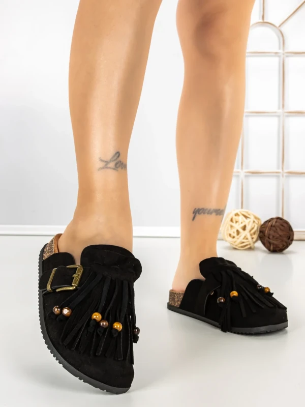 Papuci Dama cu Talpa Joasa 5LE70 BLACK | MEI