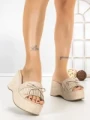 Papuci Dama cu Platforma 5LE33 BEIGE | MEI