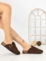 Papuci Dama cu Talpa Joasa 5LE37 BROWN | MEI