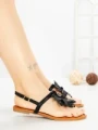 Sandale Dama cu Talpa Joasa KK-1006 BLACK | EMAS