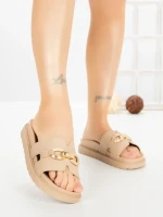 Papuci Dama cu Platforma FF-85 KHAKI | EMAS
