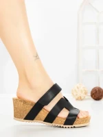 Papuci Dama cu Platforma SS-103 BLACK | EMAS