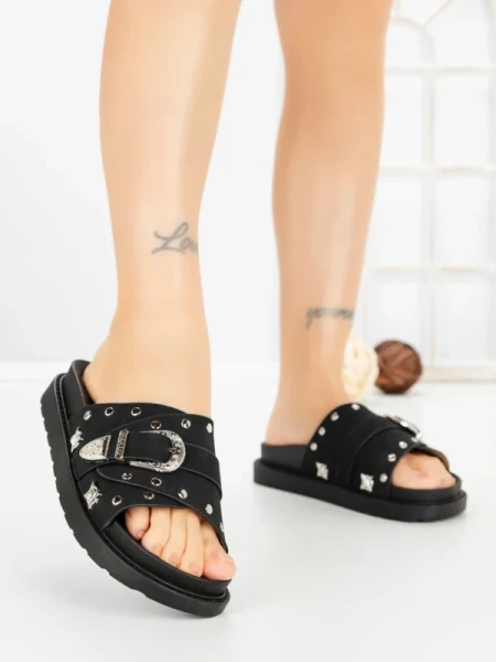Papuci Dama cu Talpa Joasa JM376 NEGRO | ANNALISE