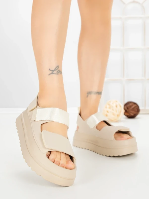 Sandale Dama cu Platforma JM576 BEZI | ANNALISE