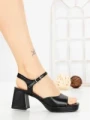 Sandale Dama cu Toc Gros JM168F NEGRO | ANNALISE