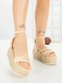 Sandale Dama cu Platforma R-01 BEIGE | GOWIN