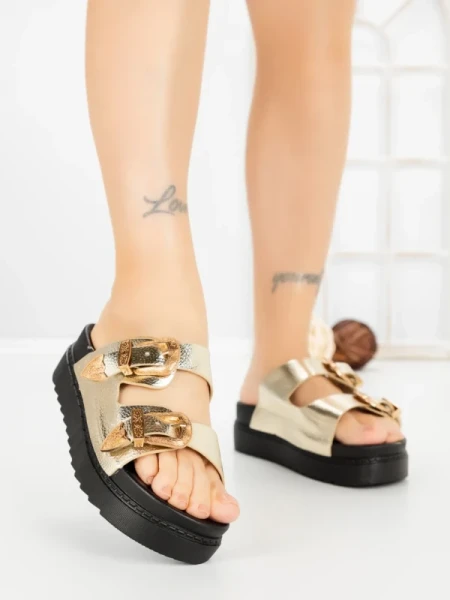 Papuci Dama cu Talpa Joasa 98-150 GOLD | VIVIRICH