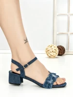 Sandale Dama cu Toc Gros J-238 DARK BLUE | CHERIE
