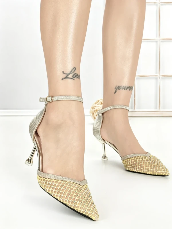 Pantofi Stiletto 588-162 GOLD | CHERIE