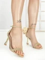 Sandale Dama cu Toc Subtire J-207 GOLD | CHERIE