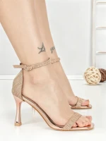 Sandale Dama cu Toc Subtire J-207 CHAMPAGNE | CHERIE