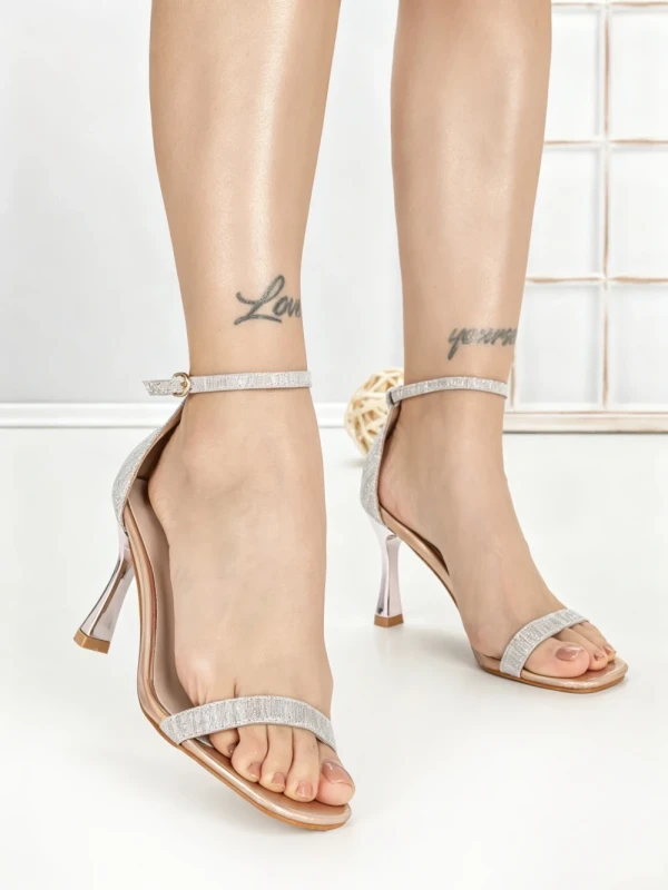 Sandale Dama cu Toc Subtire J-207 PINK-PURPLE | CHERIE