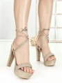 Sandale Dama cu Toc Gros si Platforma J-211 CHAMPAGNE | CHERIE