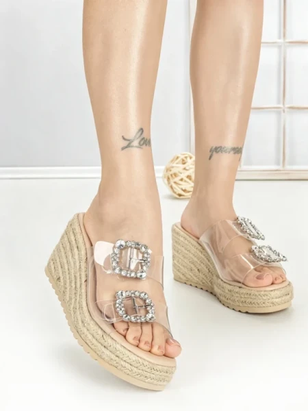 Papuci Dama cu Platforma 1-817 NUDE | VIVIRICH