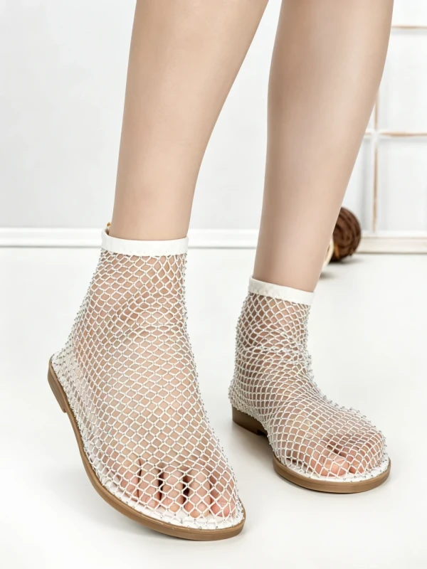 Sandale Dama cu Talpa Joasa GG-75 WHITE | EMAS