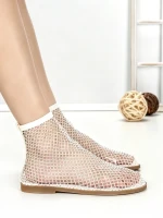 Sandale Dama cu Talpa Joasa GG-75 WHITE | EMAS