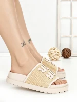 Papuci Dama cu Talpa Joasa SU-041 BEIGE | GOWIN