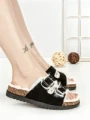 Papuci Dama cu Talpa Joasa WSL-200 BLACK | STEPHAN