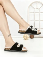 Papuci Dama cu Talpa Joasa WSL-200 BLACK | STEPHAN