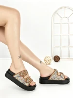 Papuci Dama cu Platforma SS-162 CAMEL | STEPHAN