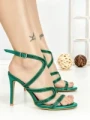 Sandale Dama cu Toc Subtire XG-02 GREEN | STEPHAN