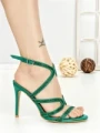 Sandale Dama cu Toc Subtire XG-02 GREEN | STEPHAN