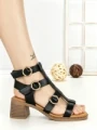 Sandale Dama cu Toc Gros FD-68 BLACK | STEPHAN
