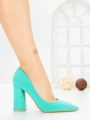 Pantofi cu Toc Gros G60-10 GREEN | FESTISIMO